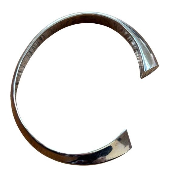 Paige Novick silver cuff bracelet copper finish color heavy metal artisan chic - Picture 3 of 7